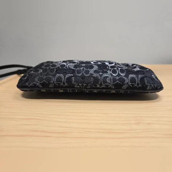 COACH Lurex Black Gray Silver Wristlet - Picture 7 of 13